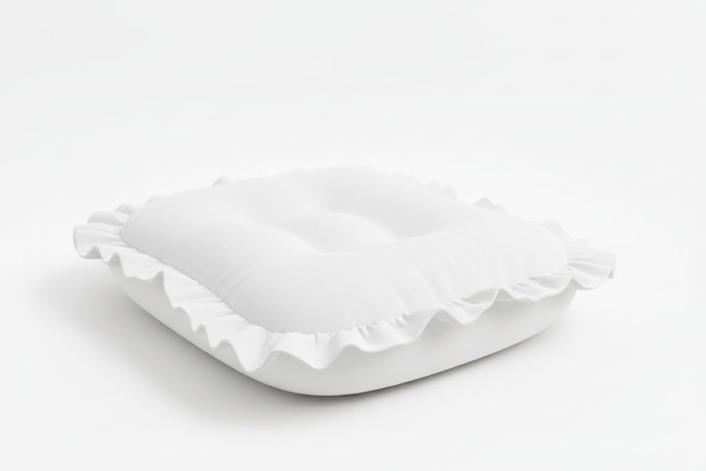 White Ruffle Baby Lounger Cover