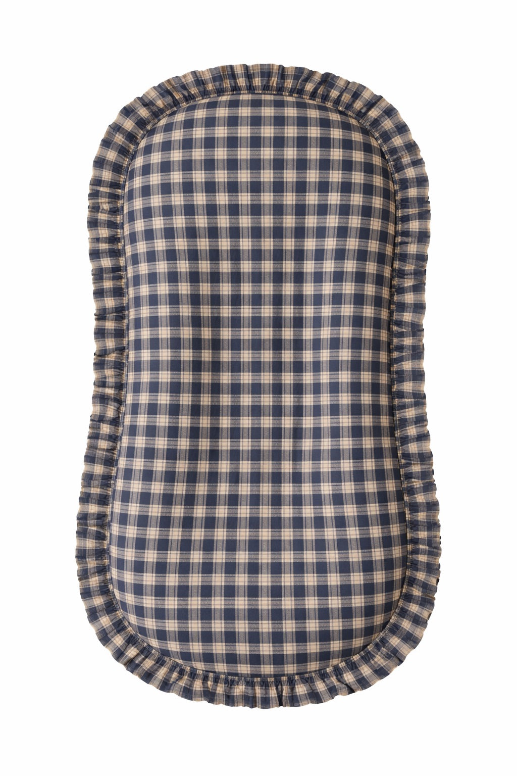 Blue Plaid Ruffle Baby Lounger Cover