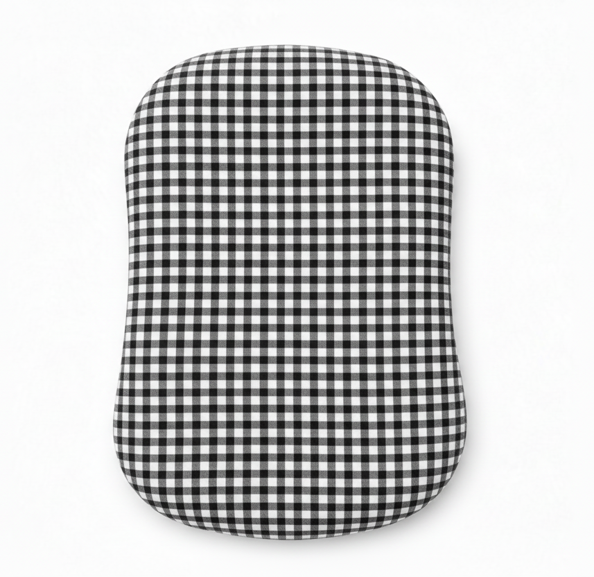 Black Gingham Ruffle Baby Lounger Cover