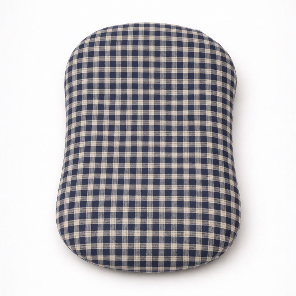 Blue Plaid Ruffle Baby Lounger Cover