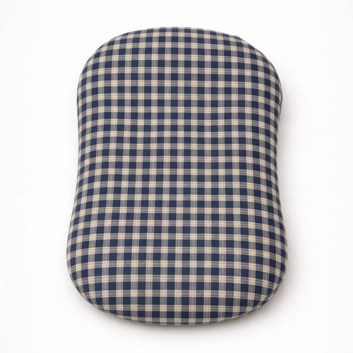 Blue Plaid Ruffle Baby Lounger Cover