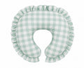 Light Green Checkered Ruffle Nursing Pillow Cover