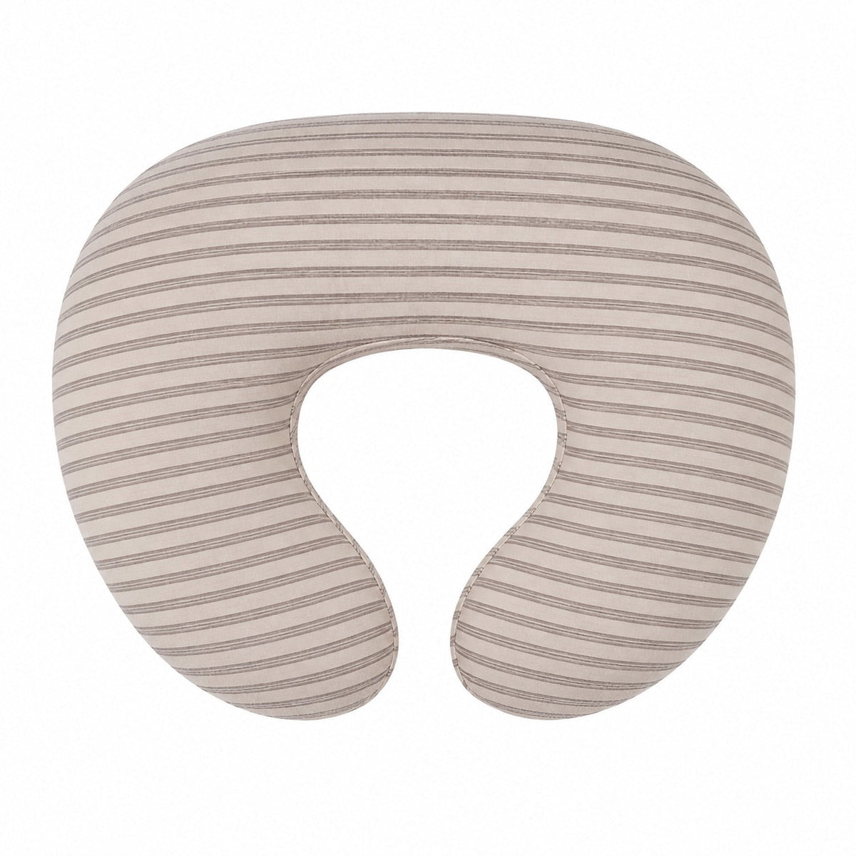 Grey Ivory Stripe Ruffle Nursing Pillow Cover