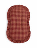 Red Beige Gingham Ruffle Baby Lounger Cover
