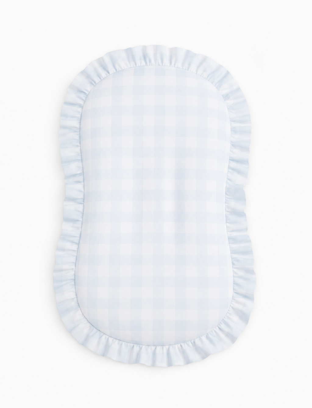 Blue Checkered Ruffle Baby Lounger Cover