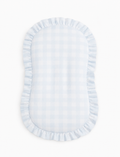 Blue Checkered Ruffle Baby Lounger Cover