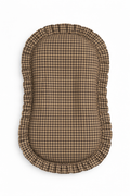 Brown Black Gingham Ruffle Baby Lounger Cover