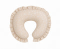 Beige White Floral Ruffle Nursing Pillow Cover