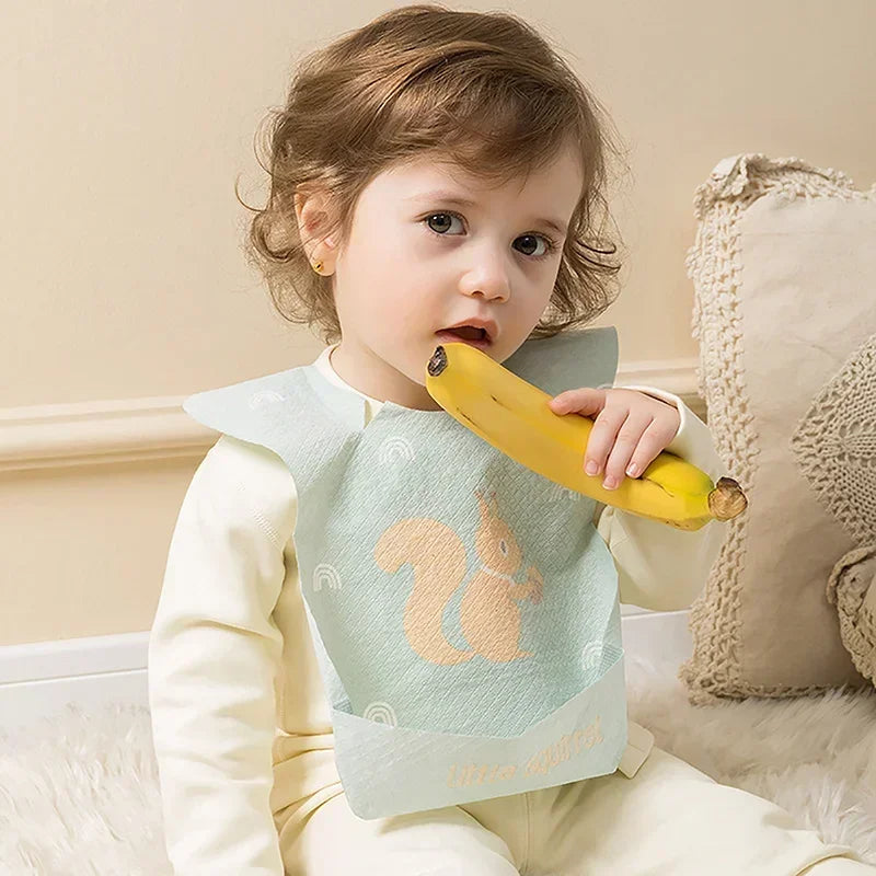 Infant Waterproof Print Bib – Super Soft Saliva Pocket, Children’s Complementary Food Rice Bibs, Burp Cloths, Baby Essentials