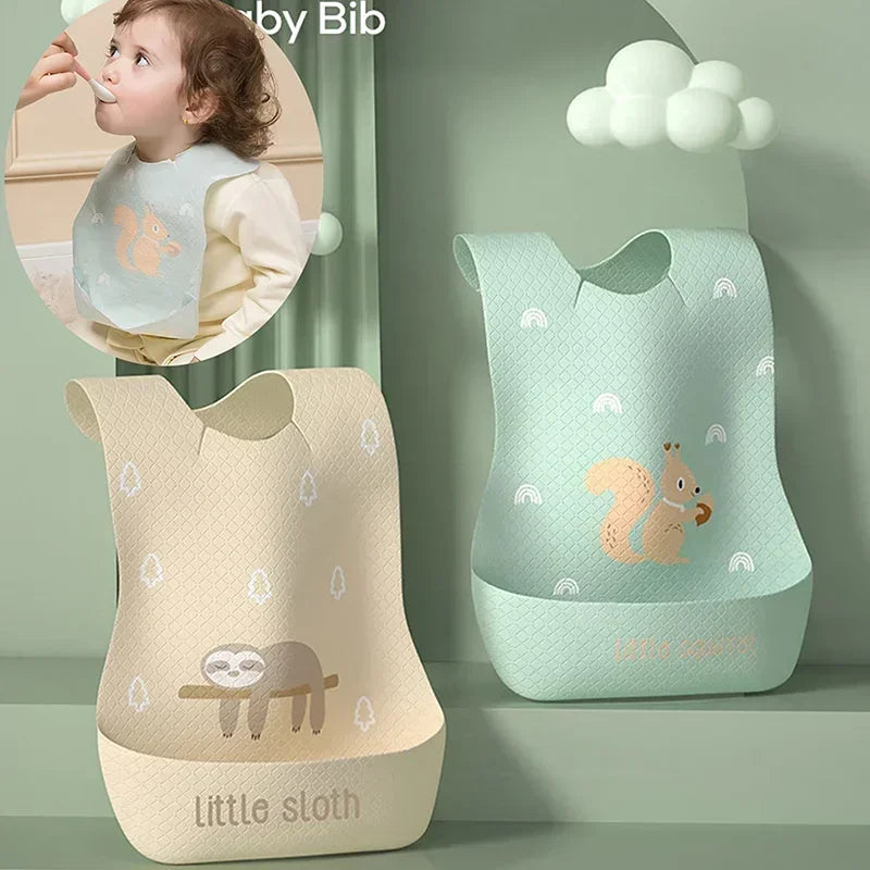Infant Waterproof Print Bib – Super Soft Saliva Pocket, Children’s Complementary Food Rice Bibs, Burp Cloths, Baby Essentials