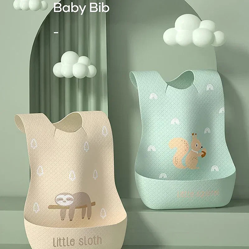 Infant Waterproof Print Bib – Super Soft Saliva Pocket, Children’s Complementary Food Rice Bibs, Burp Cloths, Baby Essentials