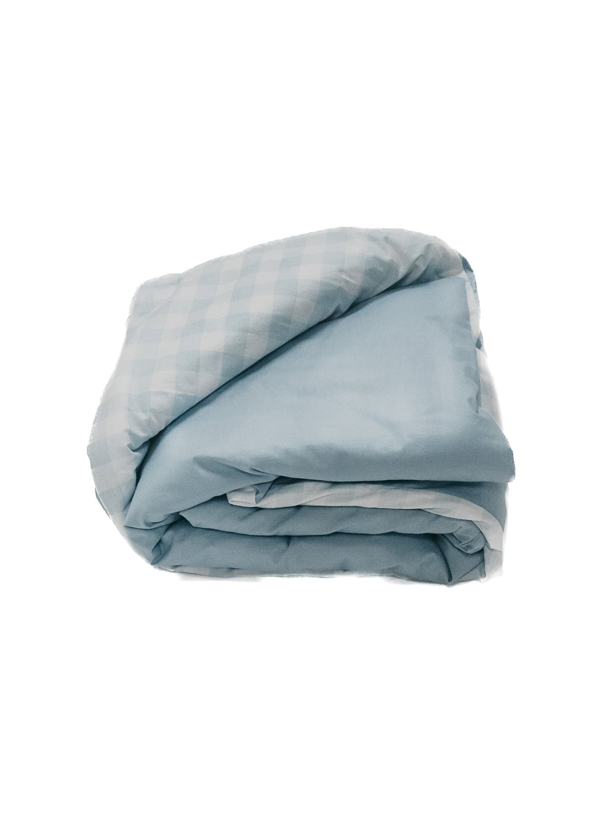Light Blue Checkered Solid Quilted Blanket