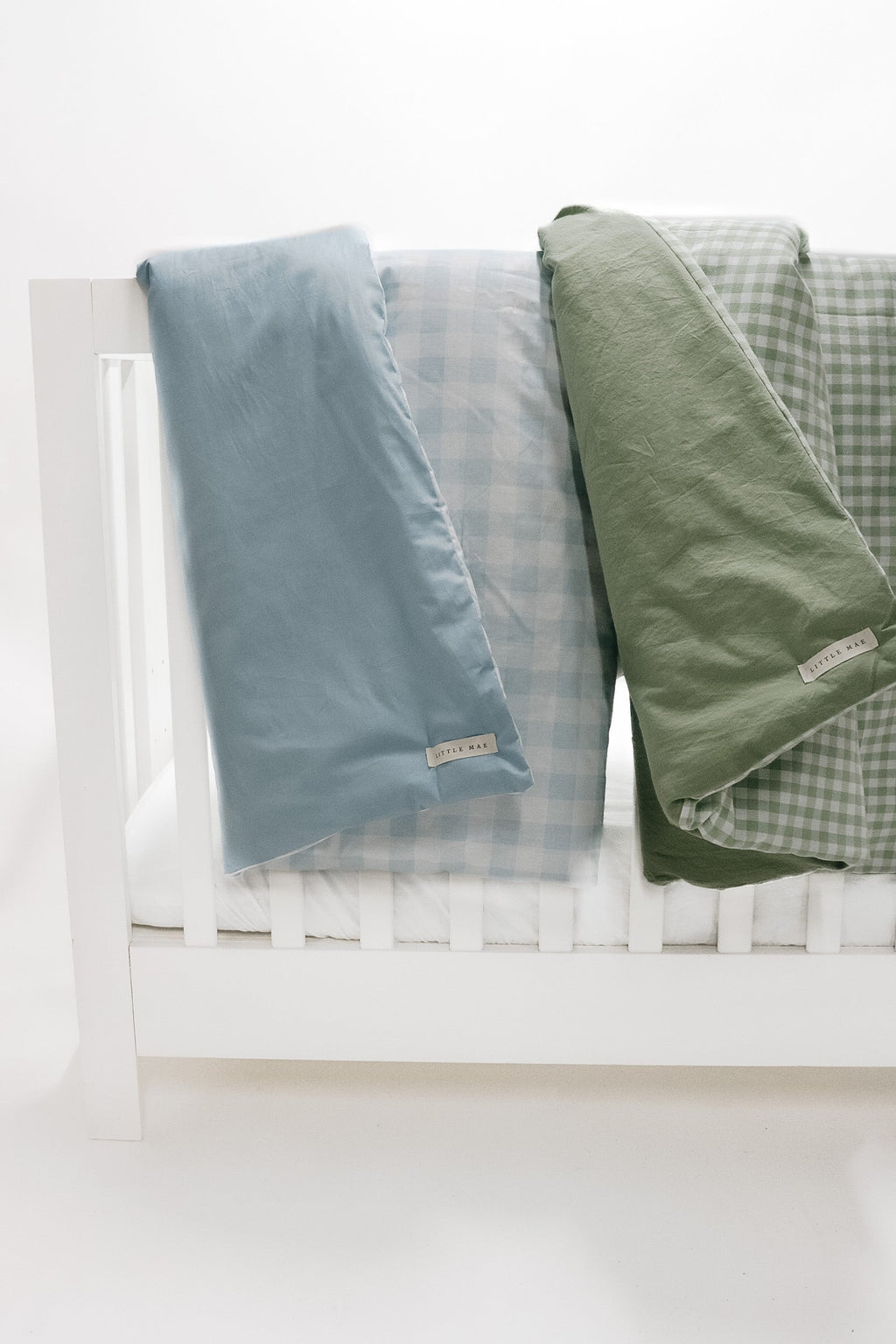 Green Gingham Solid Quilted Blanket