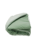 Green Gingham Solid Quilted Blanket
