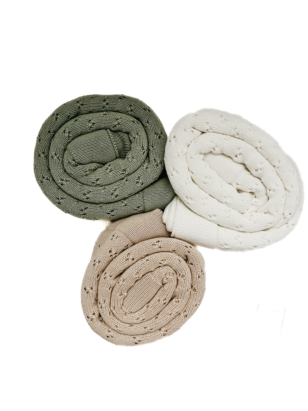 Mint Pointelle Knit Blanket