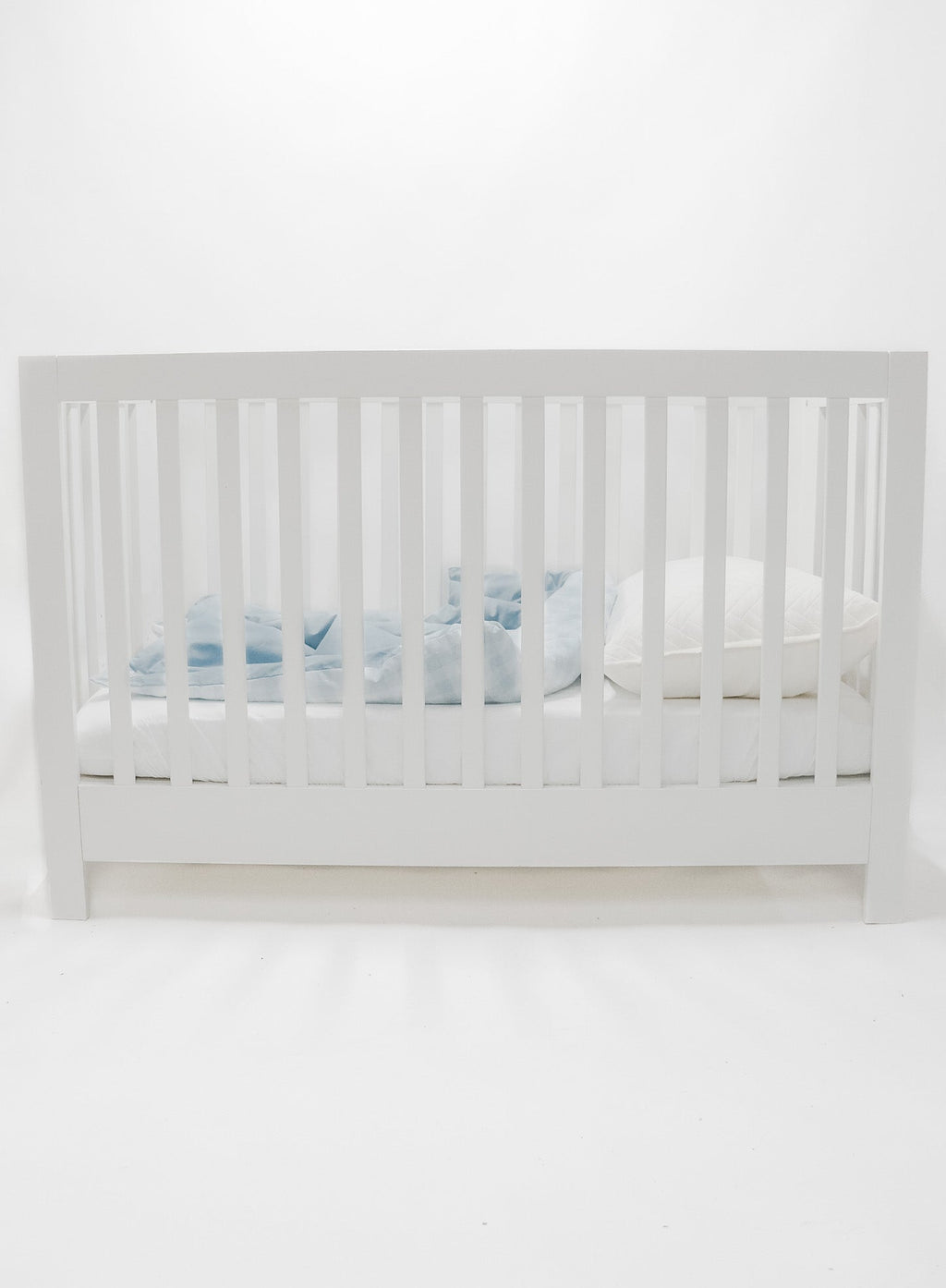 Light Blue Checkered Solid Quilted Blanket
