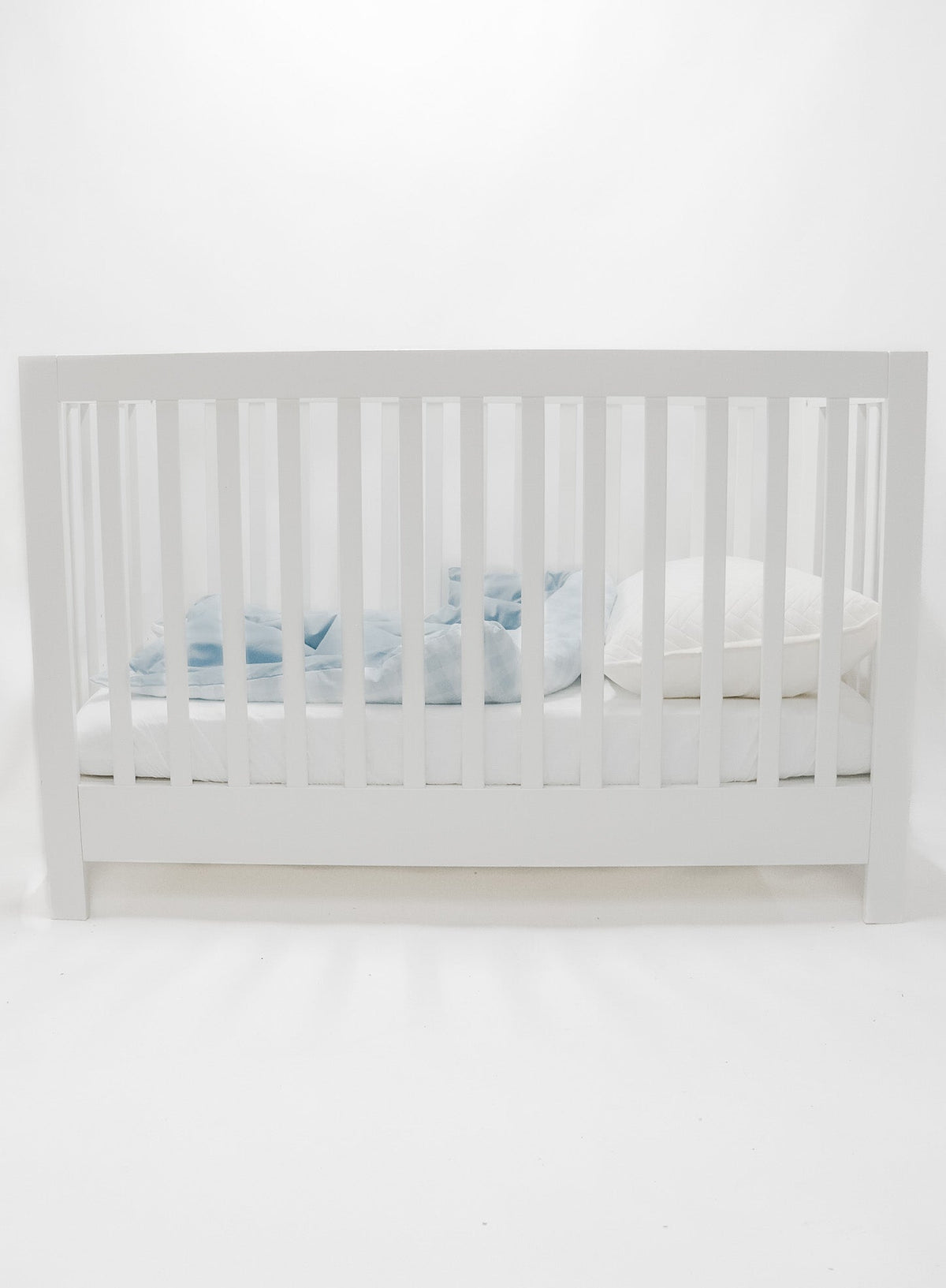 Light Blue Checkered Solid Quilted Blanket