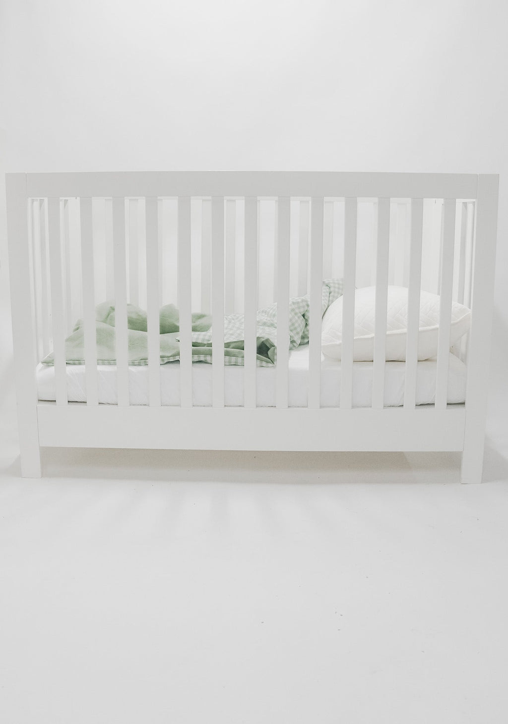 Green Gingham Solid Quilted Blanket